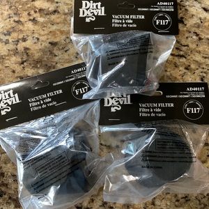 3 Dirt Devil Vacuum Filters - F117 - model# AD40117